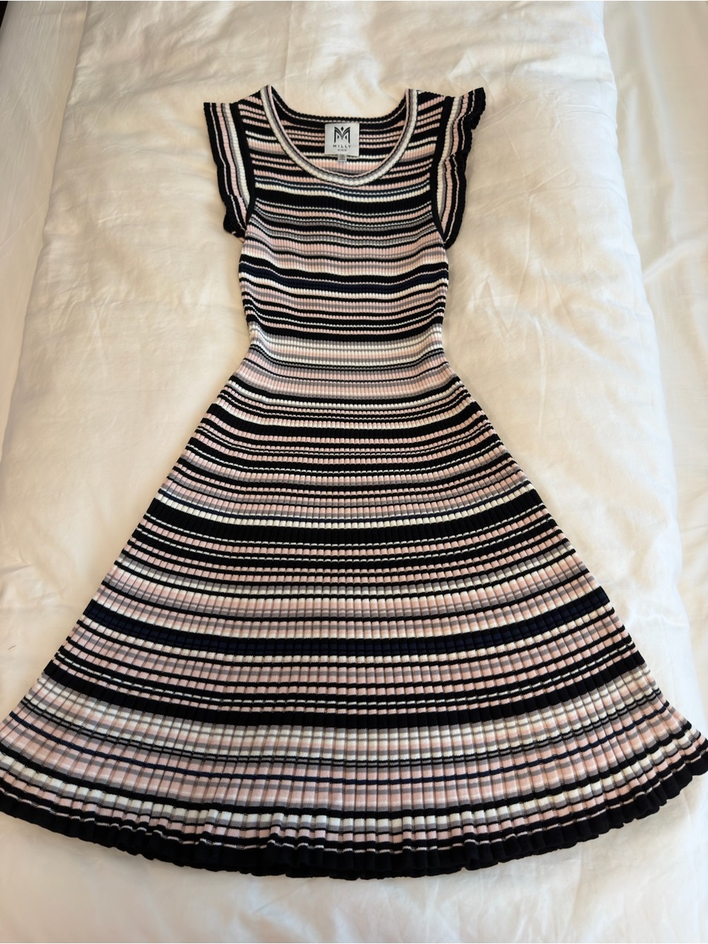 Milly Children’s Striped Knit Fit-and-Flare Dress